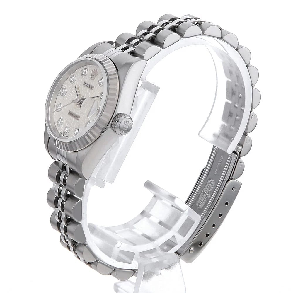 ROLEX DATEJUST DIAMOND SILVER CARVING COMPUTER WATCH - 2