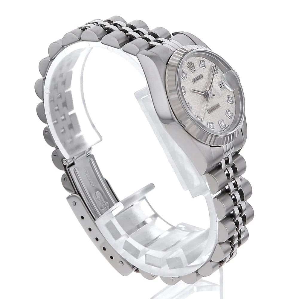 ROLEX DATEJUST DIAMOND SILVER CARVING COMPUTER WATCH - 3