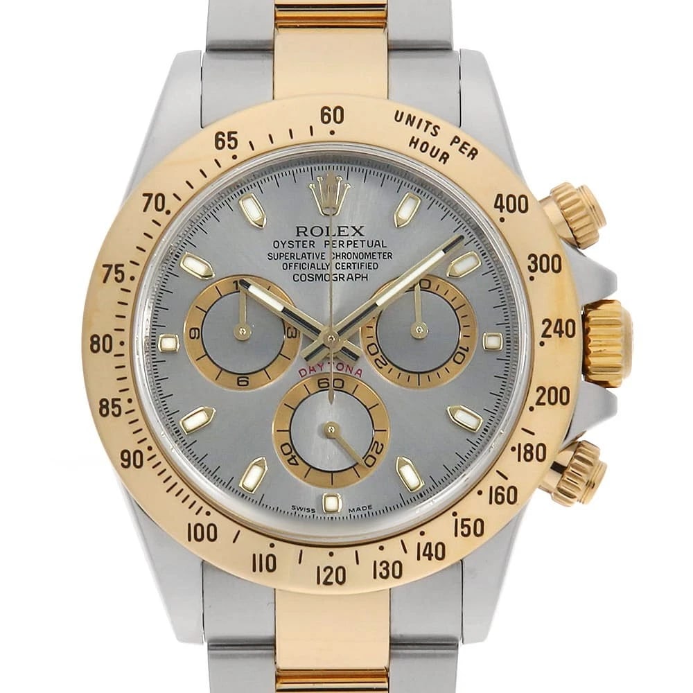 ROLEX COSMOGRAPH DAYTONA GRAY WATCH: ROLEx Cosmograph Daytona gray Watch Brand: ROLEx Type/Style: Wrist watch Material: Band Material Stainless Steel/Yellow Gold, Case Material Stainless Steel/Yellow Gold Color: Dial Color Gray Size: Cas