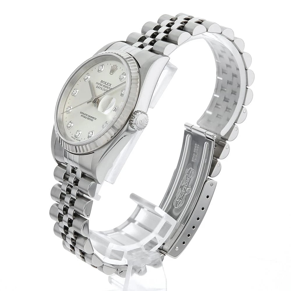 ROLEX DATEJUST DIAMOND SILVER WATCH - 2