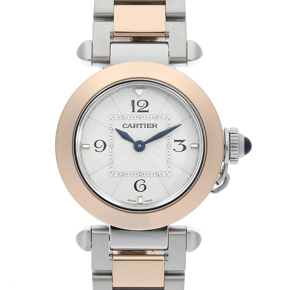 CARTIER PASHA STAINLESS STEEL WATCH: Cartier Pasha Stainless Steel Watch Brand: Cartier Type/Style: Wrist watch Material: Band Material Stainless Steel/Pink Gold, Case Material Stainless Steel/Pink Gold Color: Dial Color Silver Size: Cas