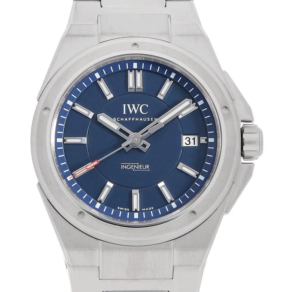 IWC INGENIEUR AUTOMATIC WATCH: IWC Ingenieur Automatic Watch Brand: IWC Type/Style: Wrist watch Material: Band Material Stainless Steel, Case Material Stainless Steel Color: Dial Color Blue Size: Case:WCircumference of