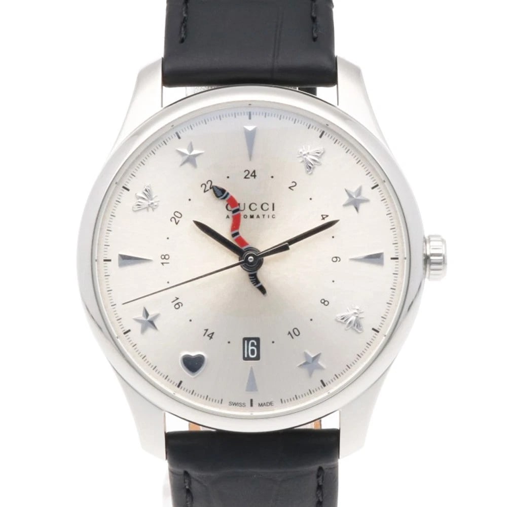 GUCCI G TIMELESS WATCHES STAINLESS STEEL BEE WATCH: GUCCI G timeless Watches Stainless Steel Bee Watch Brand: GUCCI Type/Style: Wristwatch Material: Stainless Steel Color: Silver / black Size: Case Diameter:39.5mm Band Length:5.9inch / 15.0-19.5cm