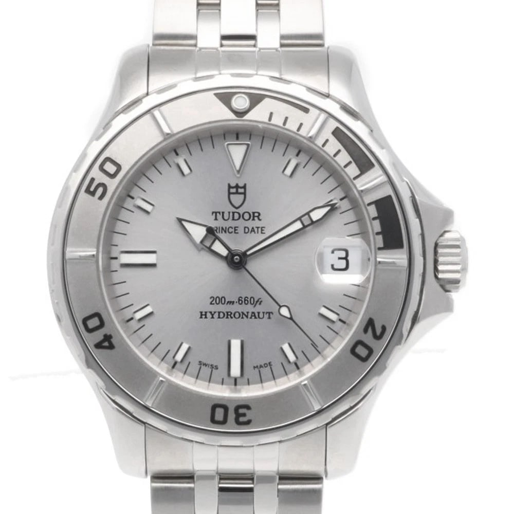 TUDOR HYDRO NOTE WATCHES .P STAINLESS STEEL WATCH: TUDOR Hydro note Watches .P Stainless Steel Watch Brand: TUDOR Type/Style: Wristwatch Material: Stainless Steel Color: Silver Size: Case Diameter:36.0mm Band Length:6.9inch / 17.5cm Accessories: N