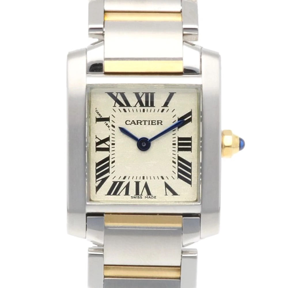 CARTIER TANK FRANCAISE SM WATCHES STAINLESS STEEL K18 YELLOW GOLD WATCH: CARTIER Tank francaise SM Watches Stainless Steel K18 yellow gold Watch Brand: CARTIER Type/Style: Wristwatch Material: Stainless Steel Color: Silver / gold x Ivory Size: Case:W0.8inch x H1.0inch/ W20