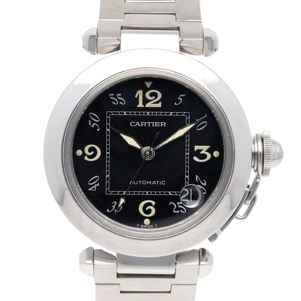 CARTIER PASHA WATCHES STAINLESS STEEL OVERHAULED WATCH: CARTIER Pasha Watches Stainless Steel Overhauled Watch Brand: CARTIER Type/Style: Wristwatch Material: Stainless Steel Color: Silver / black Size: Case Diameter:35.5mm Band Length:5.9inch / 15.0cm