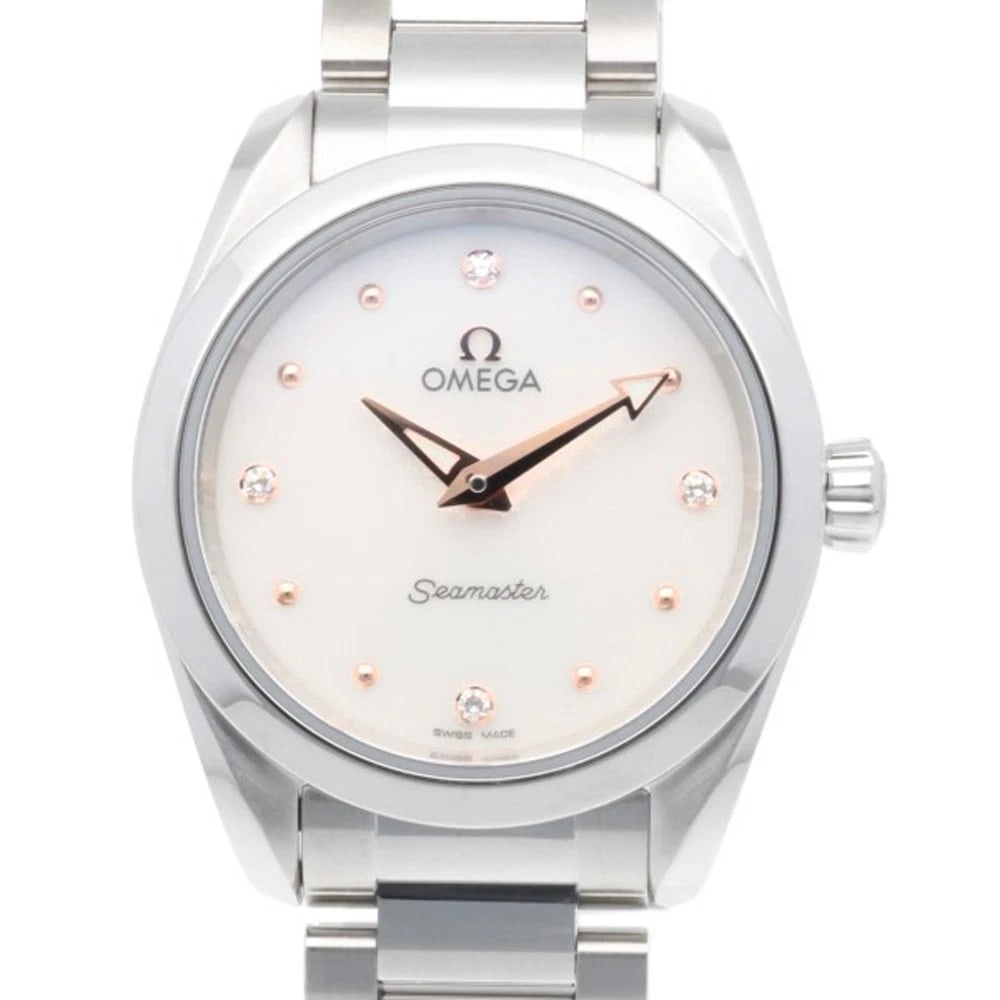 OMEGA SEAMASTER WATCHES STAINLESS STEEL DIAMOND WATCH: OMEGA Seamaster Watches Stainless Steel diamond Watch Brand: OMEGA Type/Style: Wristwatch Material: Stainless Steel Color: Silver Size: Case Diameter:27.5mm Band Length:6.3inch / 16.0cm Accessorie