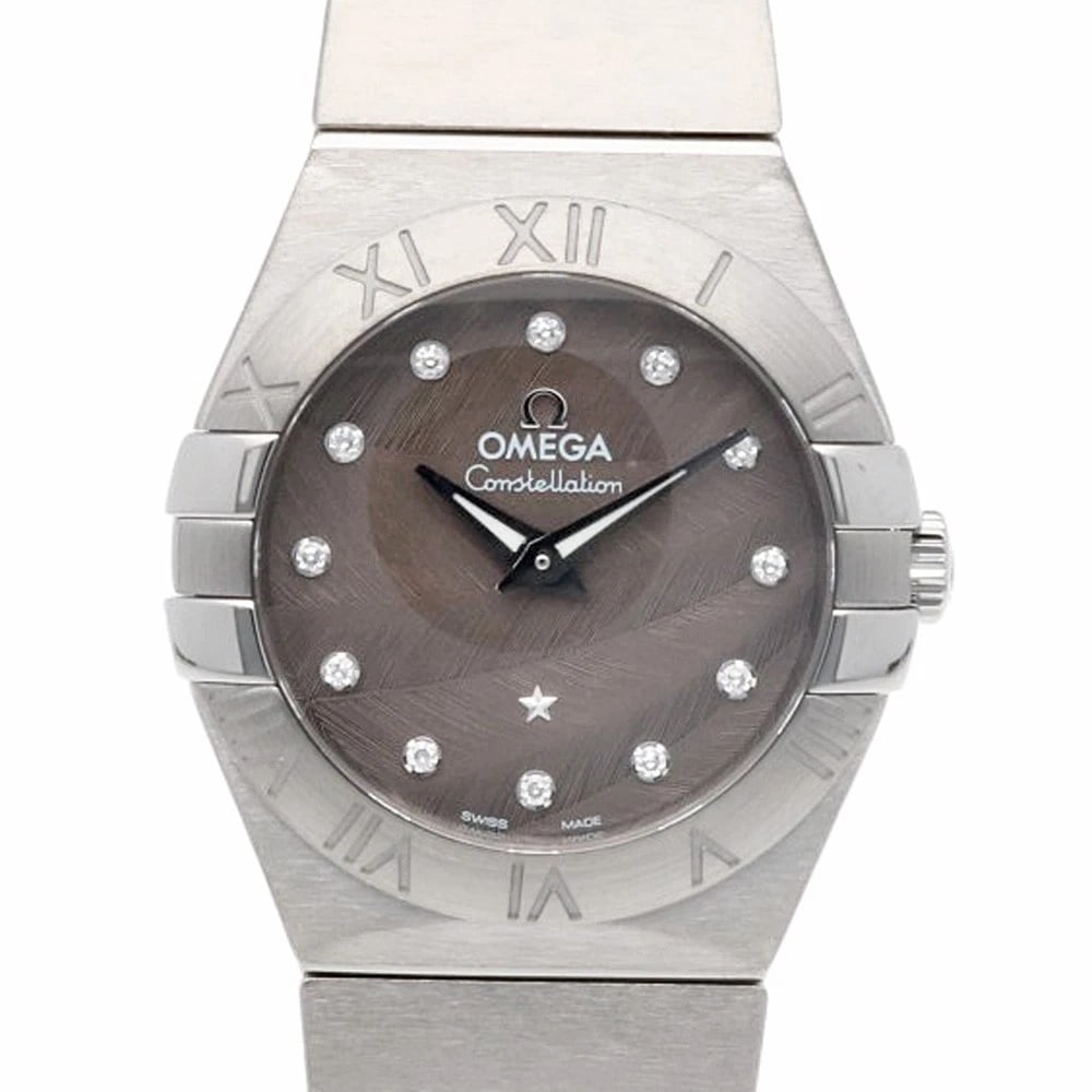 OMEGA CONSTELLATION WATCHES STAINLESS STEEL DIAMOND WATCH: OMEGA Constellation Watches Stainless Steel diamond Watch Brand: OMEGA Type/Style: Wristwatch Material: Stainless Steel Color: Silver / Brown Size: Case Diameter:28.0mm Band Length:6.5inch / 16.5cm