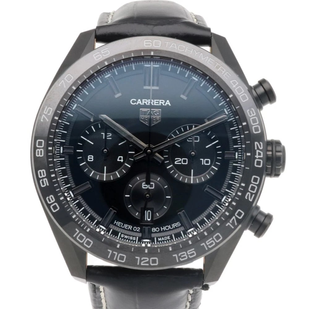 TAG HEUER CARRERA CALIBRE JAPAN BLACK EDITION WATCHES WATCH: TAG HEUER Carrera Calibre Japan Black Edition Watches Watch Brand: TAG HEUER Type/Style: Wristwatch Material: Case : Stainless Steel x ceramic Band : leather Color: black Size: Case Diameter:43.5mm Ba