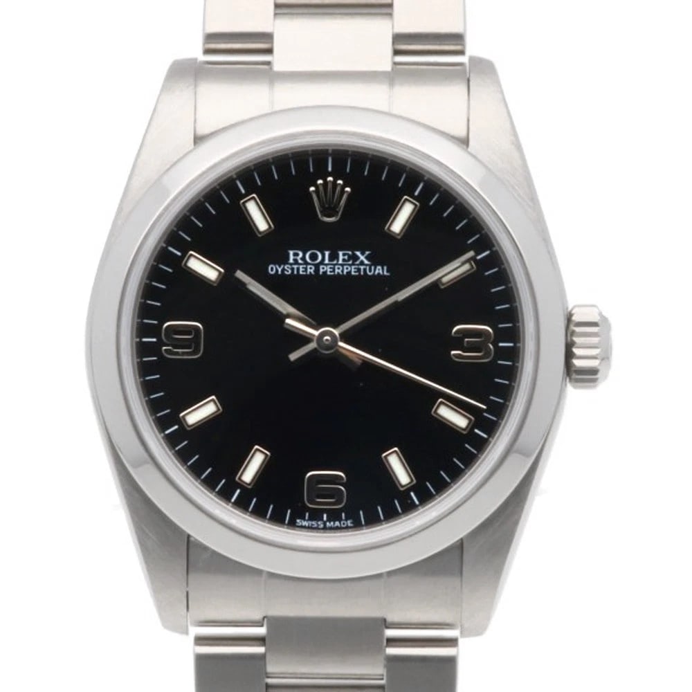 ROLEX WATCHES STAINLESS STEEL WATCH: ROLEx Watches Stainless Steel Watch Brand: ROLEx Type/Style: Wristwatch Material: Stainless Steel Color: Silver / black Size: Case Diameter:31.0mm Band Length:7.3inch / 18.5cm Accessories: None
