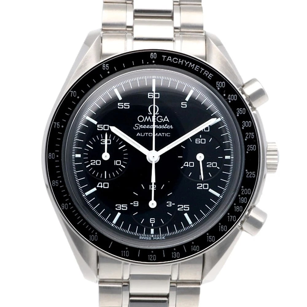 OMEGA SPEEDMASTER WATCHES STAINLESS STEEL OVERHAULED WATCH: OMEGA Speedmaster Watches Stainless Steel Overhauled Watch Brand: OMEGA Type/Style: Wristwatch Material: Stainless Steel Color: Silver / black Size: Case Diameter:39.0mm Band Length:6.7inch / 17.0cm
