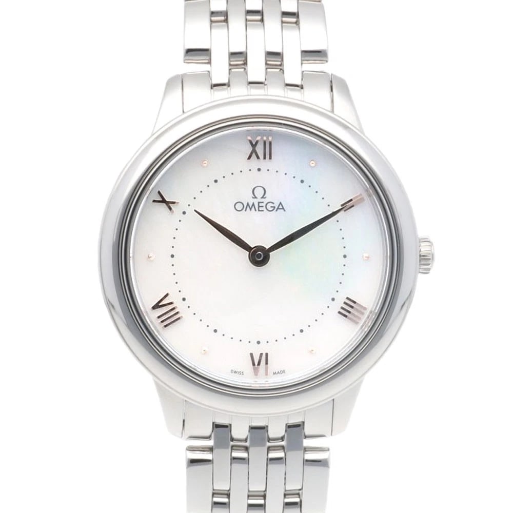 OMEGA DEVIL PRESTIGE WATCHES STAINLESS STEEL WHITE SHELL WATCH: OMEGA Devil Prestige Watches Stainless Steel White shell Watch Brand: OMEGA Type/Style: Wristwatch Material: Stainless Steel Color: Silver / white Size: Case Diameter:30.0mm Band Length:6.3inch / 16.0