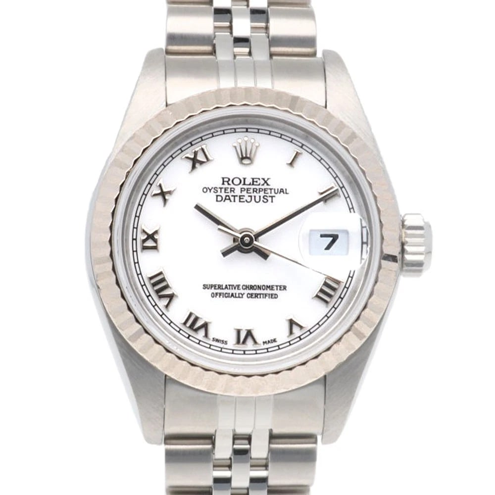 ROLEX DATEJUST WATCHES STAINLESS STEEL K18 WHITE GOLD WATCH: ROLEx Datejust Watches Stainless Steel K18 white gold Watch Brand: ROLEx Type/Style: Wristwatch Material: Case : Stainless Steel x K18 white gold Band : Stainless Steel Color: Silver / white Size: Cas
