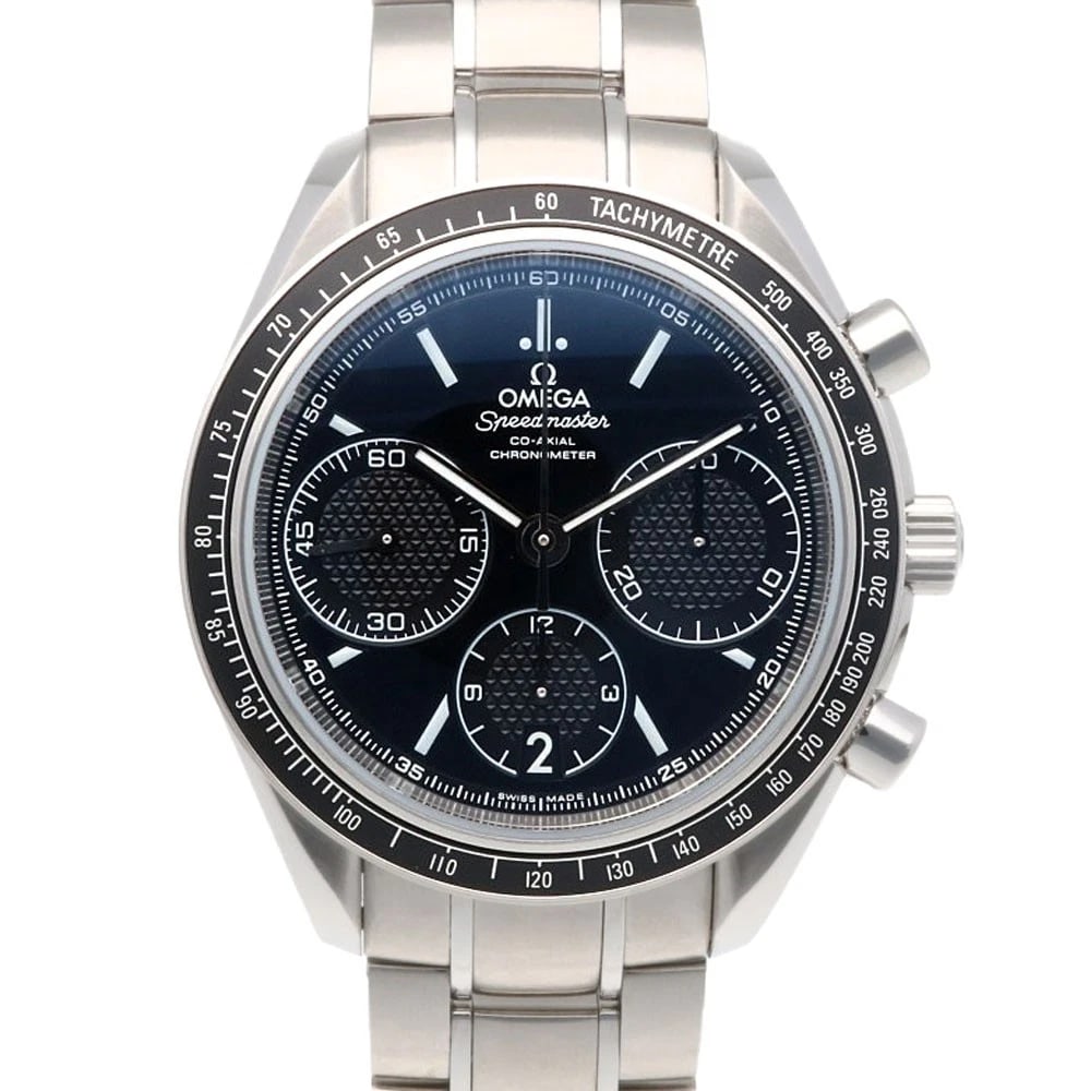 OMEGA SPEEDMASTER RACING WATCHES STAINLESS STEEL CHRONOGRAPH WATCH: OMEGA Speedmaster Racing Watches Stainless Steel Chronograph Watch Brand: OMEGA Type/Style: Wristwatch Material: Stainless Steel Color: Silver / black Size: Case Diameter:39.5mm Band Length:7.1inch / 
