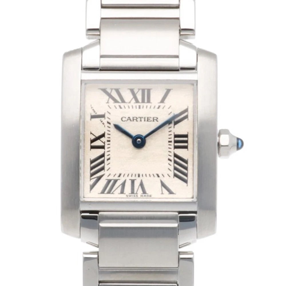CARTIER TANK FRANCAISE SM WATCHES STAINLESS STEEL WATCH: CARTIER Tank francaise SM Watches Stainless Steel Watch Brand: CARTIER Type/Style: Wristwatch Material: Stainless Steel Color: Silver x white Size: Case:W0.8inch x H1.0inch/ W20.0mm x H25.5mm Band Len