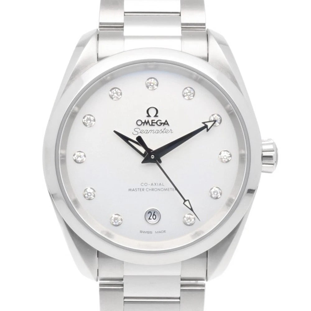 OMEGA SEAMASTER AQUA TERRA WATCHES STAINLESS STEEL DIAMOND WATCH: OMEGA Seamaster Aqua Terra Watches Stainless Steel diamond Watch Brand: OMEGA Type/Style: Wristwatch Material: Stainless Steel Color: Silver Size: Case Diameter:37.5mm Band Length:7.1inch / 18.0cm