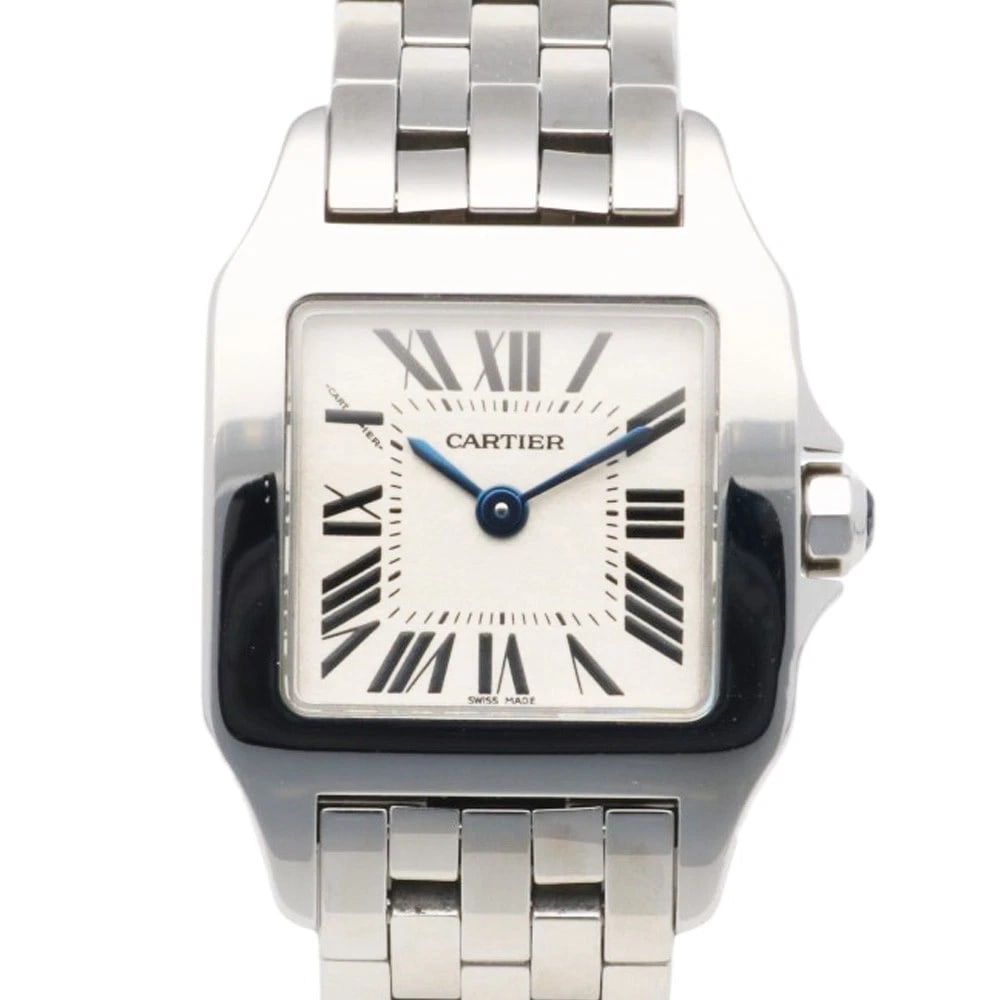 CARTIER SANTOS DE MOISELLE SM WATCHES STAINLESS STEEL WATCH: CARTIER Santos De Moiselle SM Watches Stainless Steel Watch Brand: CARTIER Type/Style: Wristwatch Material: Stainless Steel Color: Silver / white Size: Case:W0.8inch x H1.1inch/ W21.5mm x H28.0mm Band