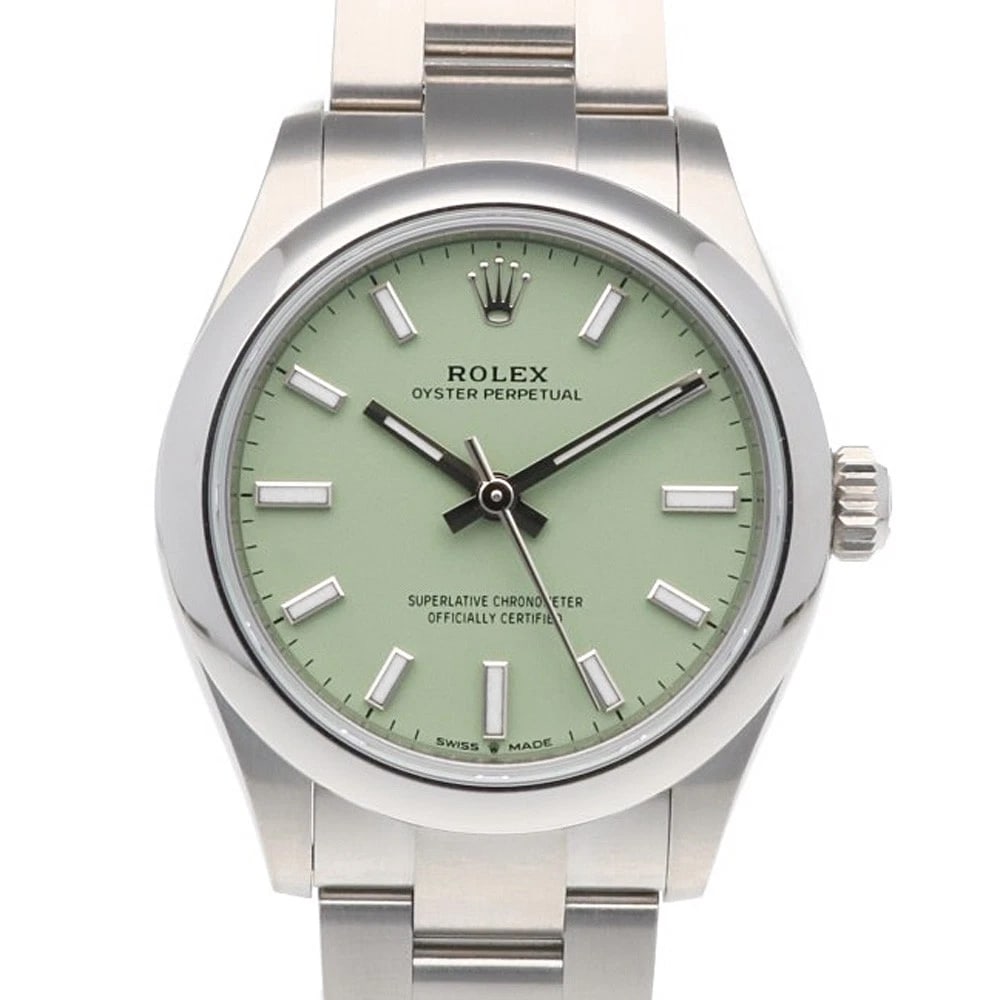 ROLEX WATCHES STAINLESS STEEL WATCH: ROLEx Watches Stainless Steel Watch Brand: ROLEx Type/Style: Wristwatch Material: Stainless Steel Color: Silver / green Size: Case Diameter:31.0mm Band Length:6.7inch / 17cm Accessories: None