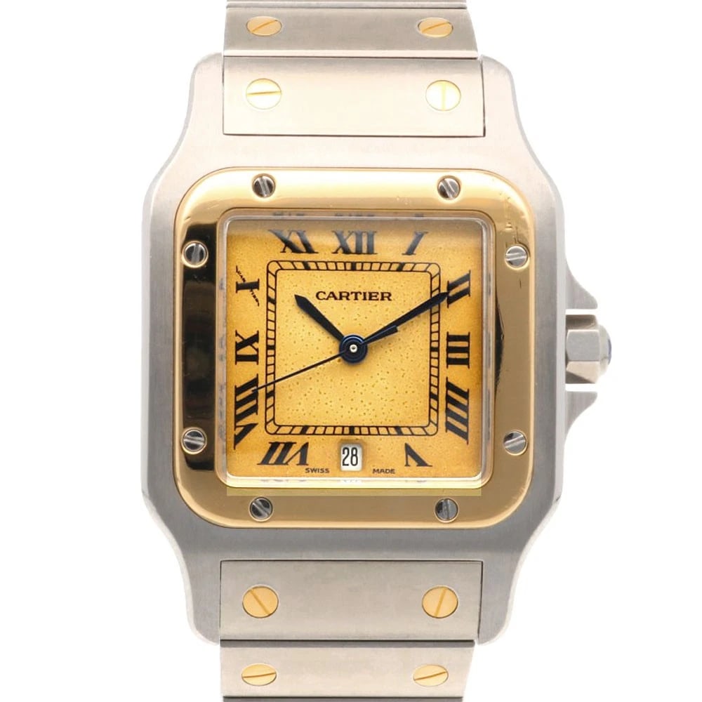 CARTIER SANTOS GALVE LM WATCHES STAINLESS STEEL K18 YELLOW GOLD WATCH: CARTIER Santos Galve LM Watches Stainless Steel K18 yellow gold Watch Brand: CARTIER Type/Style: Wristwatch Material: Case : Stainless Steel x K18 yellow gold Band : Stainless Steel Color: Silver / go
