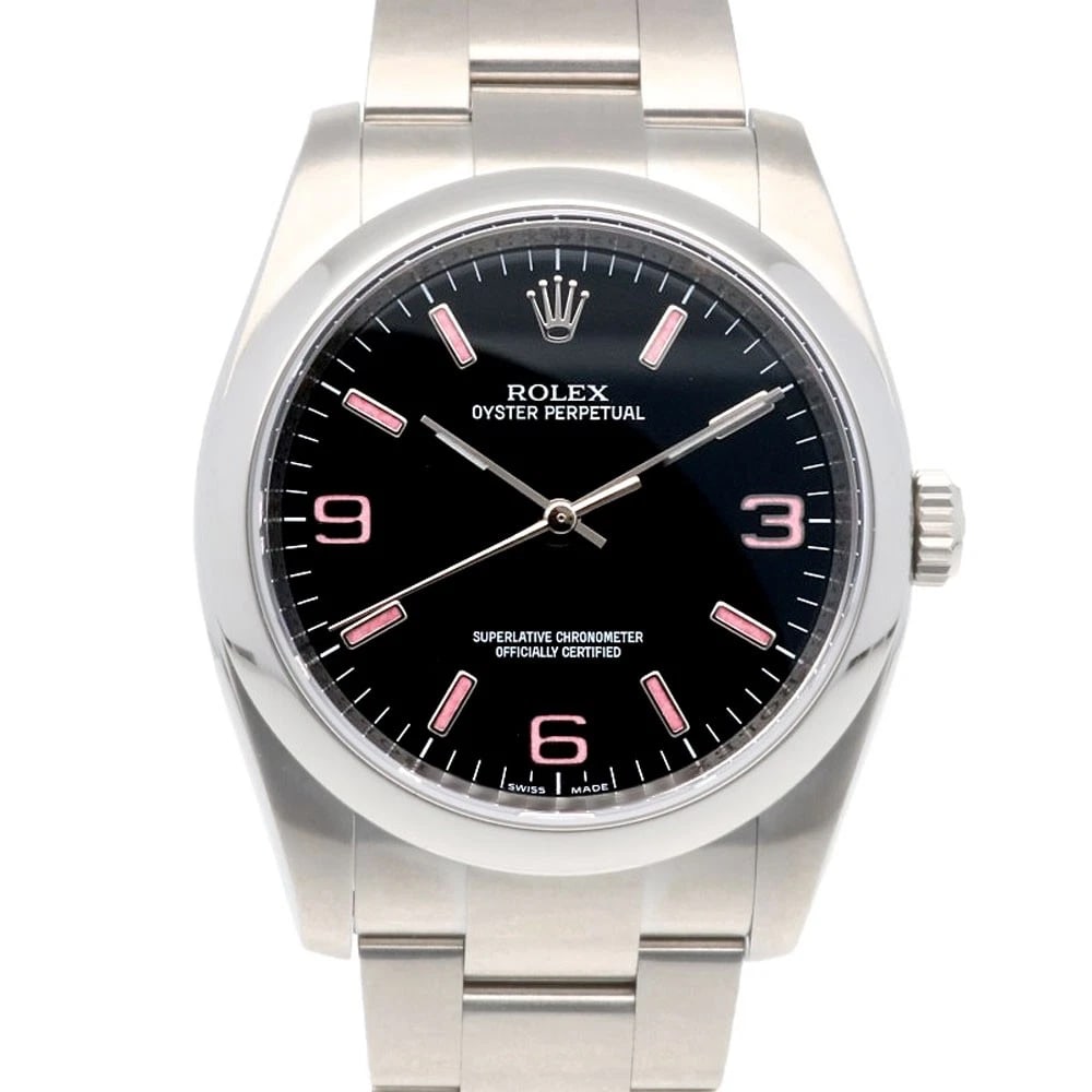 ROLEX OYSTER PERPETUAL WATCHES STAINLESS STEEL INDEX PINK WATCH: ROLEx Oyster perpetual Watches Stainless Steel Index Pink Watch Brand: ROLEx Type/Style: Wristwatch Material: Stainless Steel Color: Silver / black x pink Size: Case Diameter:36.0mm Band Length:6.5inc