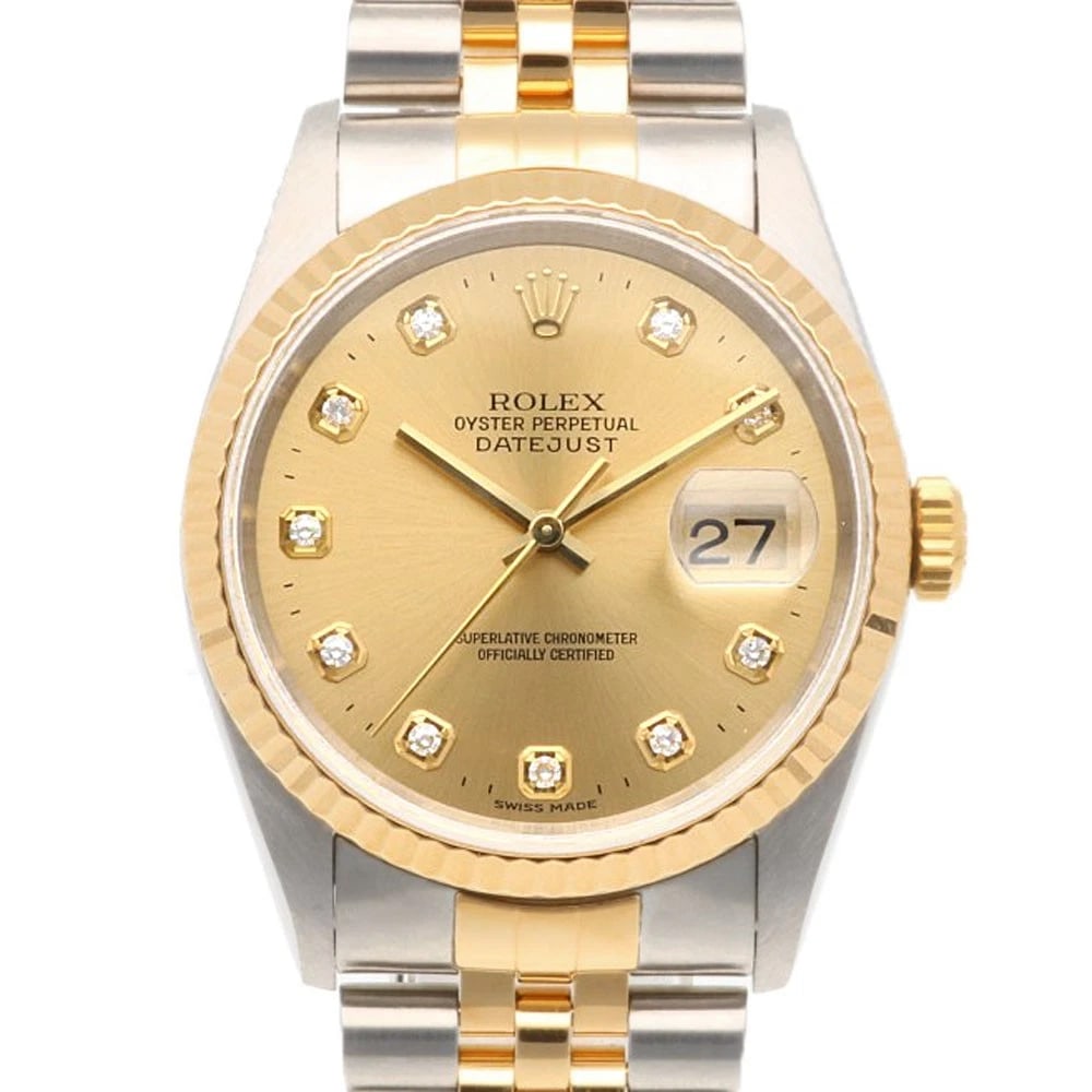 ROLEX DATEJUST WATCHES STAINLESS STEEL K18 YELLOW GOLD WATCH: ROLEx Datejust Watches Stainless Steel K18 yellow gold Watch Brand: ROLEx Type/Style: Wristwatch Material: Case : Stainless Steel x K18 yellow gold Band : Stainless Steel Color: Silver / gold Size: Ca