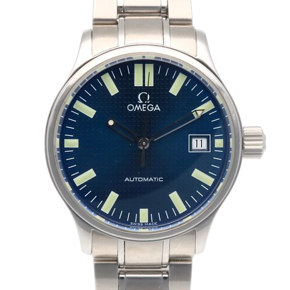 OMEGA CLASSIC DATE WATCHES STAINLESS STEEL WATCH: OMEGA Classic Date Watches Stainless Steel Watch Brand: OMEGA Type/Style: Wristwatch Material: Stainless Steel Color: Silver / blue Size: Case Diameter:36.0mm Band Length:7.5inch / 19.0cm Accessor