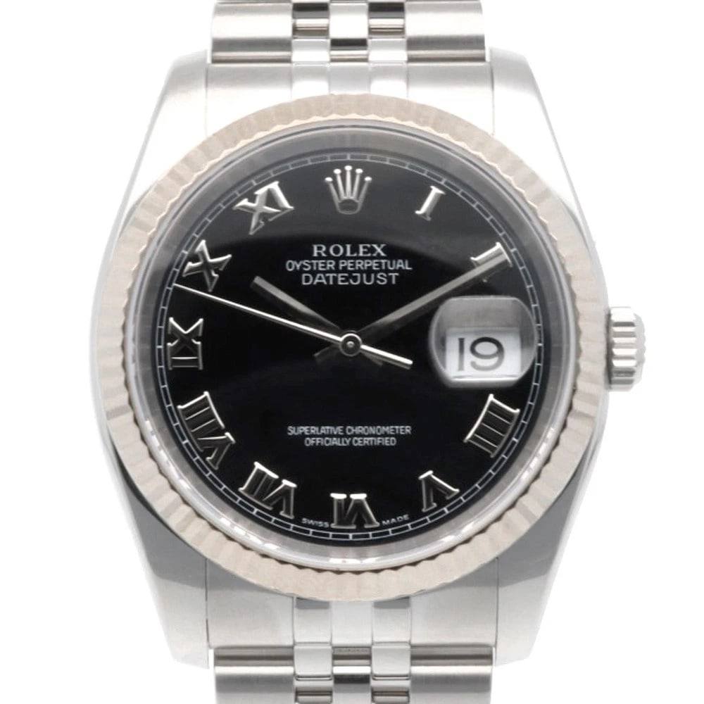 ROLEX DATEJUST WATCHES STAINLESS STEEL K18 WHITE GOLD WATCH: ROLEx Datejust Watches Stainless Steel K18 white gold Watch Brand: ROLEx Type/Style: Wristwatch Material: Case : Stainless Steel x K18 white gold Band : Stainless Steel Color: Silver / black Size: Cas