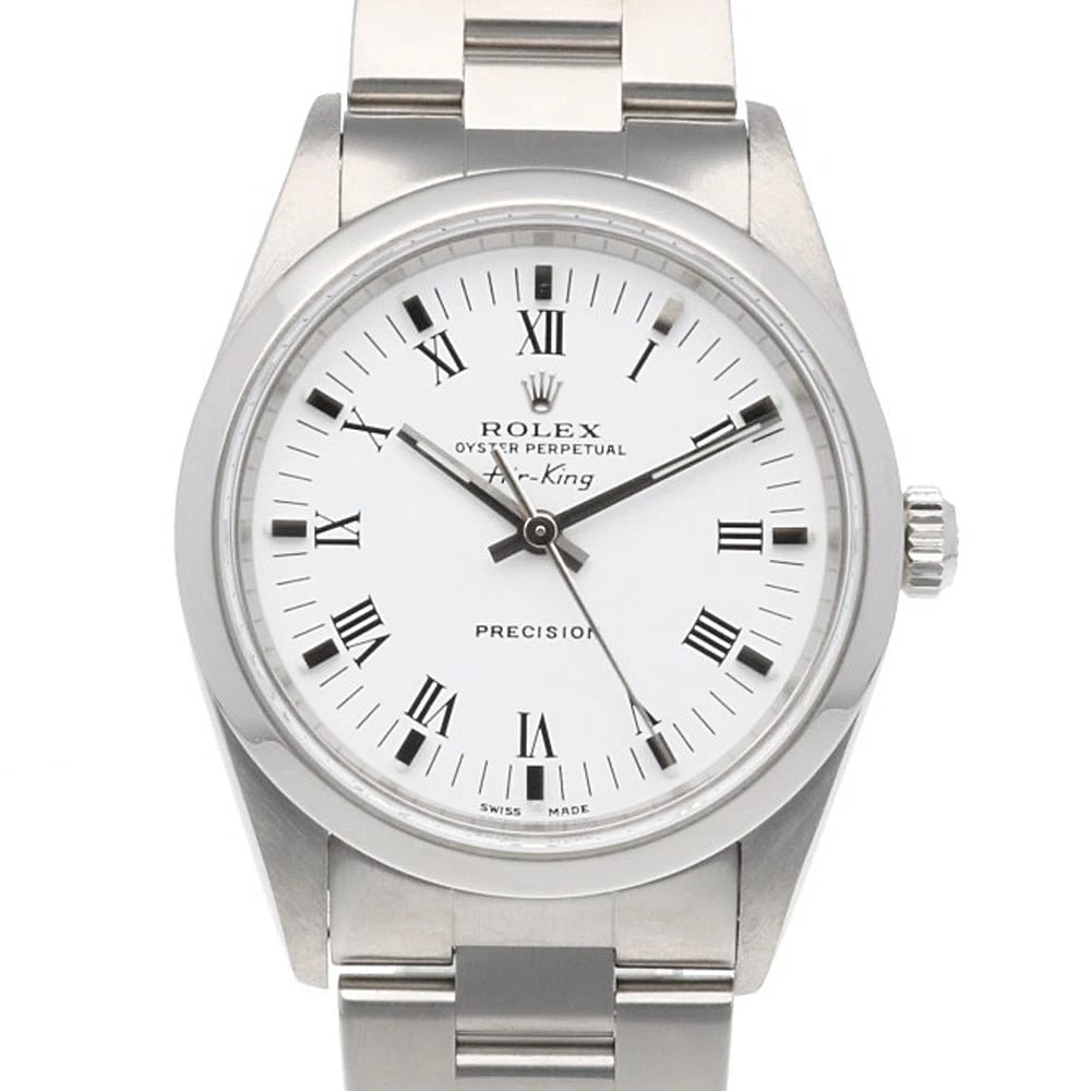 ROLEX AIR KING WATCHES STAINLESS STEEL WATCH: ROLEx Air king Watches Stainless Steel Watch Brand: ROLEx Type/Style: Wristwatch Material: Stainless Steel Color: Silver / white Size: Case Diameter:34.0mm Band Length:6.7inch / 17cm Accessories: