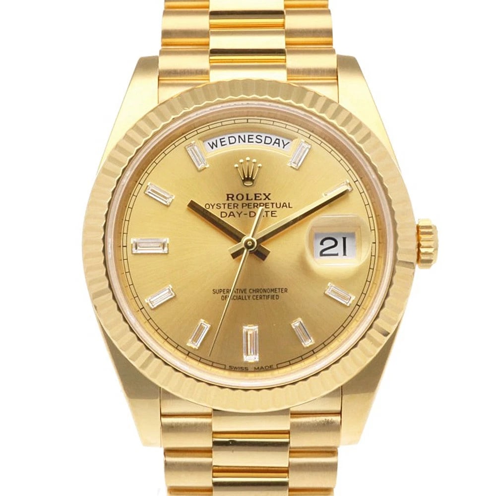 ROLEX DAY DATE WATCHES K18 YELLOW GOLD BUCKET DIAMOND WATCH: ROLEx Day date Watches K18 yellow gold Bucket Diamond Watch Brand: ROLEx Type/Style: Wristwatch Material: K18 yellow gold Color: gold Size: Case Diameter:40.0mm Band Length:7.1inch / 18cm Accessor