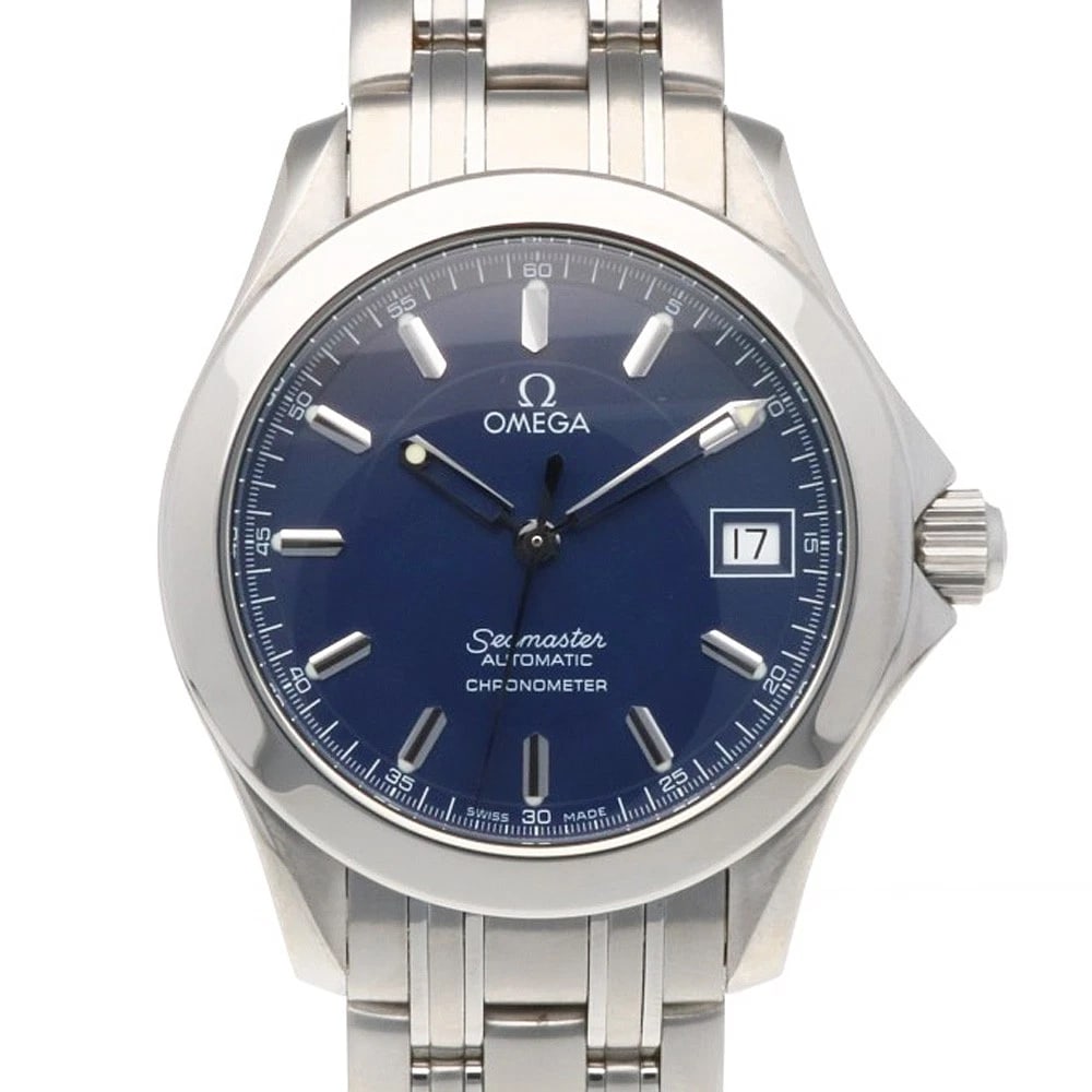 OMEGA SEAMASTER JACK MAYOR WATCHES STAINLESS STEEL WATCH: OMEGA Seamaster Jack Mayor Watches Stainless Steel Watch Brand: OMEGA Type/Style: Wristwatch Material: Stainless Steel Color: Navy Size: Case Diameter:36.0mm Band Length:6.9inch / 17.5cm Accessori