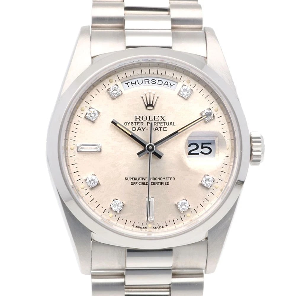 ROLEX DAY DATE WATCHES PT950PLATINUM DIAMOND WATCH (1 of 5)