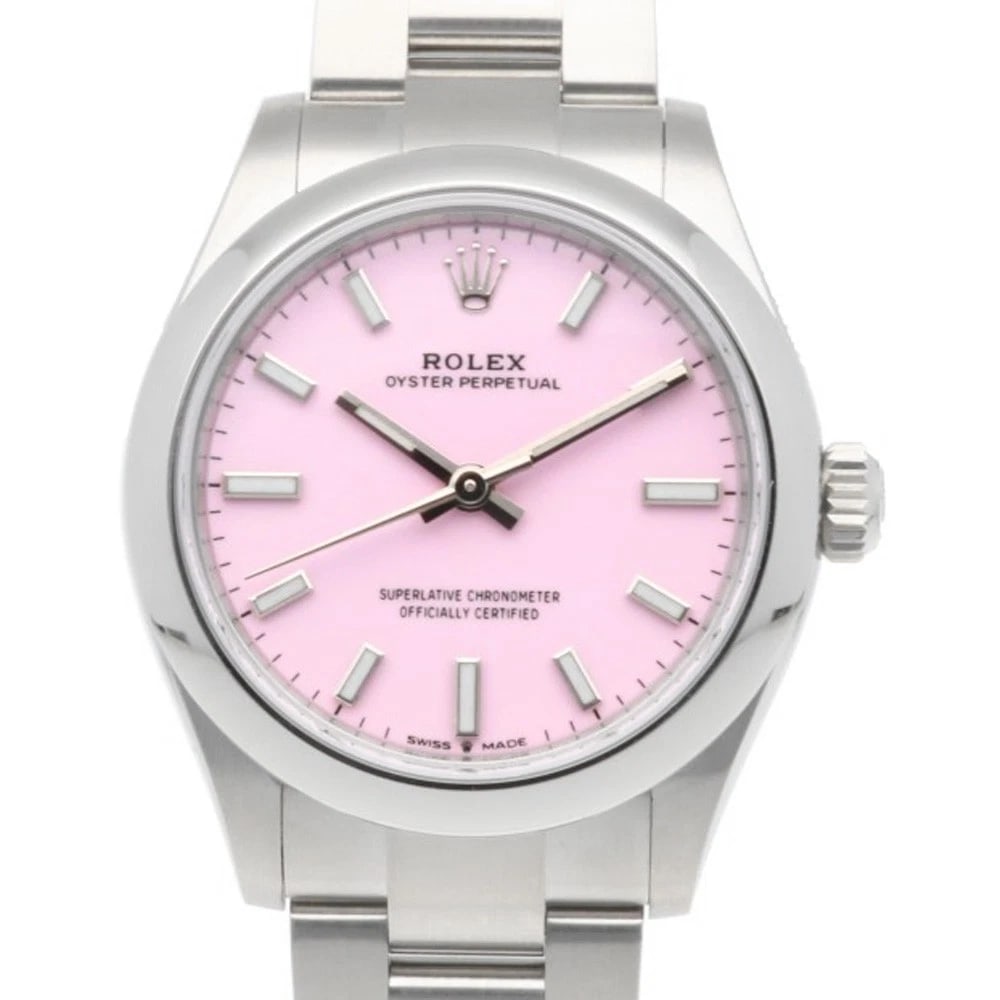 ROLEX WATCHES STAINLESS STEEL WATCH: ROLEx Watches Stainless Steel Watch Brand: ROLEx Type/Style: Wristwatch Material: Stainless Steel Color: Silver / pink Size: Case Diameter:31.0mm Band Length:6.9inch / 17.5cm Accessories: None