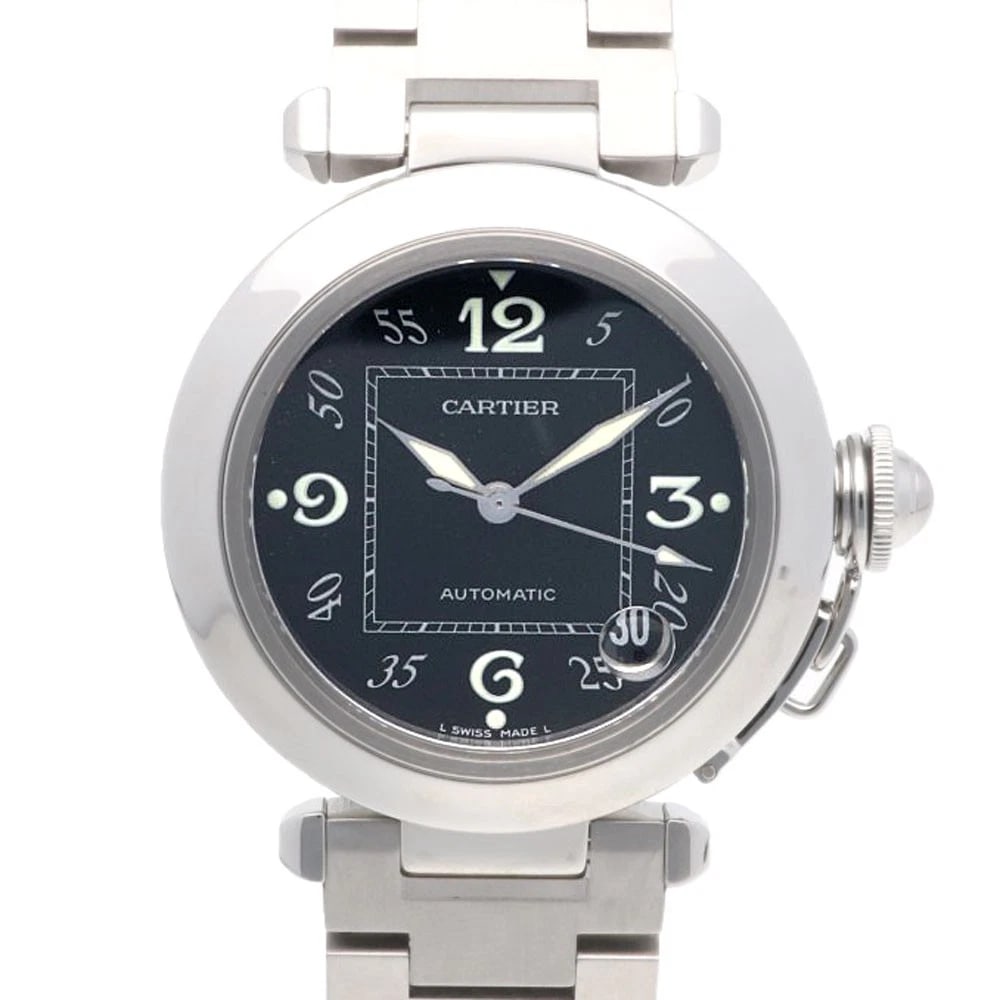 CARTIER PASHA C WATCHES STAINLESS STEEL OVERHAULED WATCH: CARTIER Pasha C Watches Stainless Steel Overhauled Watch Brand: CARTIER Type/Style: Wristwatch Material: Stainless Steel Color: Silver / black Size: Case Diameter:35.5mm Band Length:7.3inch / 18.5cm
