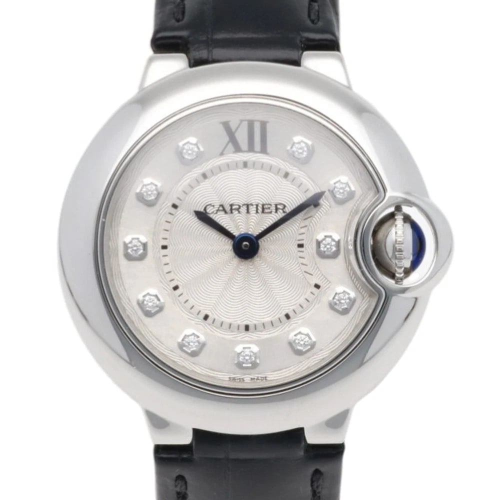 CARTIER BARON BLUE WATCHES STAINLESS STEEL DIAMOND WATCH: CARTIER Baron blue Watches Stainless Steel diamond Watch Brand: CARTIER Type/Style: Wristwatch Material: Case : Stainless Steel Band : leather Color: Silver / black Size: Case Diameter:28.0mm Band Len