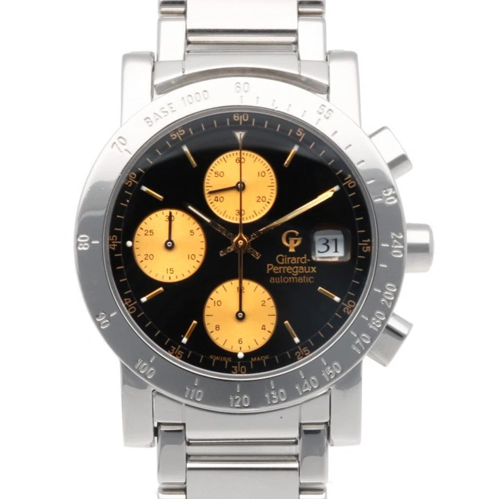 GIRARD-PERREGAUX WATCHES STAINLESS STEEL CHRONOGRAPH WATCH: GIRARD-PERREGAUx Watches Stainless Steel Chronograph Watch Brand: GIRARD-PERREGAUx Type/Style: Wristwatch Material: Stainless Steel Color: Silver / black Size: Case Diameter:37.5mm Band Length:7.5inch