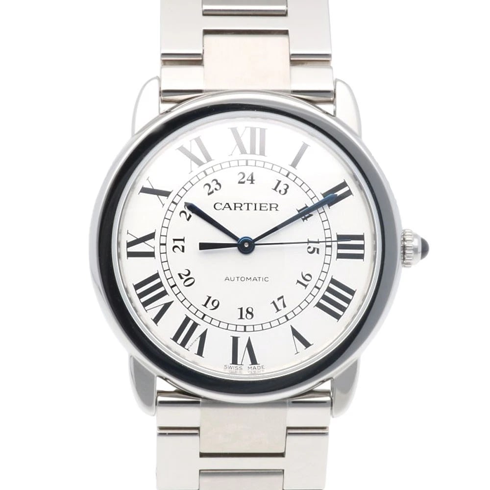 CARTIER RONDE SOLO WATCHES STAINLESS STEEL WATCH: CARTIER Ronde Solo Watches Stainless Steel Watch Brand: CARTIER Type/Style: Wristwatch Material: Stainless Steel Color: Silver / white Size: Case Diameter:36.0mm Band Length:6.7inch / 17.0cm Acces