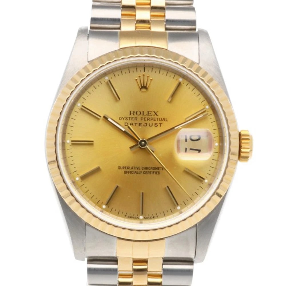 ROLEX DATEJUST WATCHES STAINLESS STEEL K18 YELLOW GOLD WATCH: ROLEx Datejust Watches Stainless Steel K18 yellow gold Watch Brand: ROLEx Type/Style: Wristwatch Material: Case : Stainless Steel x K18 yellow gold Band : Stainless Steel Color: gold / Silver Size: Ca