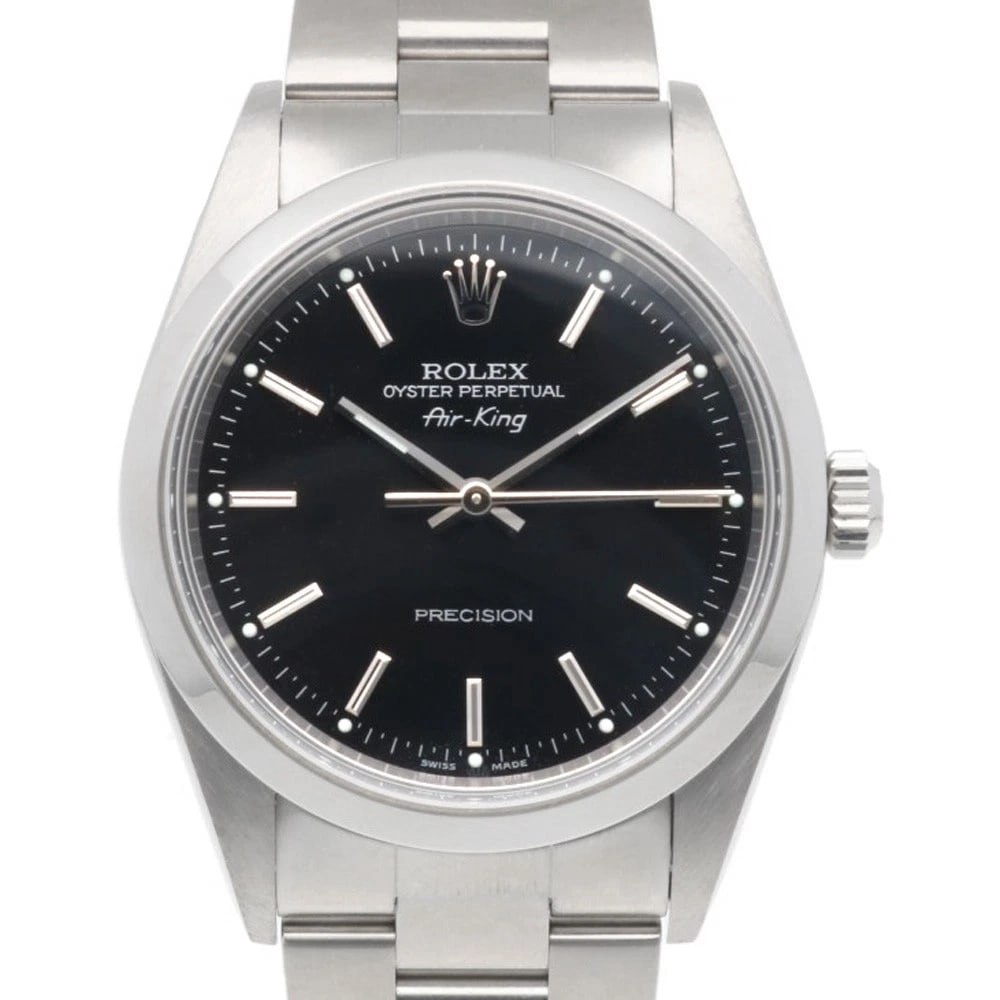 ROLEX WATCHES STAINLESS STEEL WATCH: ROLEx Watches Stainless Steel Watch Brand: ROLEx Type/Style: Wristwatch Material: Stainless Steel Color: Silver / black Size: Case Diameter:34.0mm Band Length:6.5inch / 16.5cm Accessories: None