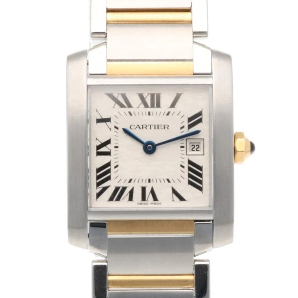 CARTIER TANK FRANCAISE MM WATCHES STAINLESS STEEL K18 YELLOW GOLD WATCH: CARTIER Tank Francaise MM Watches Stainless Steel K18 yellow gold Watch Brand: CARTIER Type/Style: Wristwatch Material: Case : Stainless Steel x K18 yellow gold Band : Stainless Steel Color: Silver / 