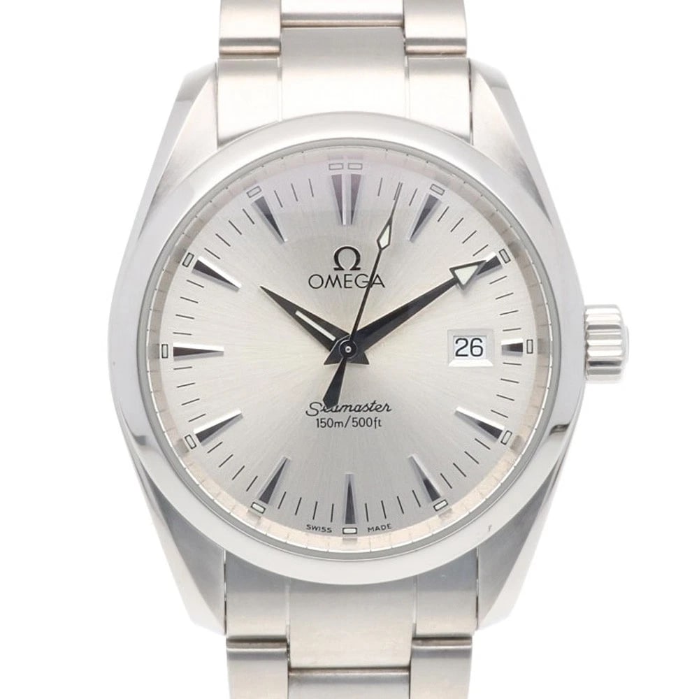 OMEGA SEAMASTER AQUA TERRA WATCHES STAINLESS STEEL WATCH: OMEGA Seamaster Aqua Terra Watches Stainless Steel Watch Brand: OMEGA Type/Style: Wristwatch Material: Stainless Steel Color: Silver Size: Case Diameter:35.5mm Band Length:6.7inch / 17.0cm Accesso
