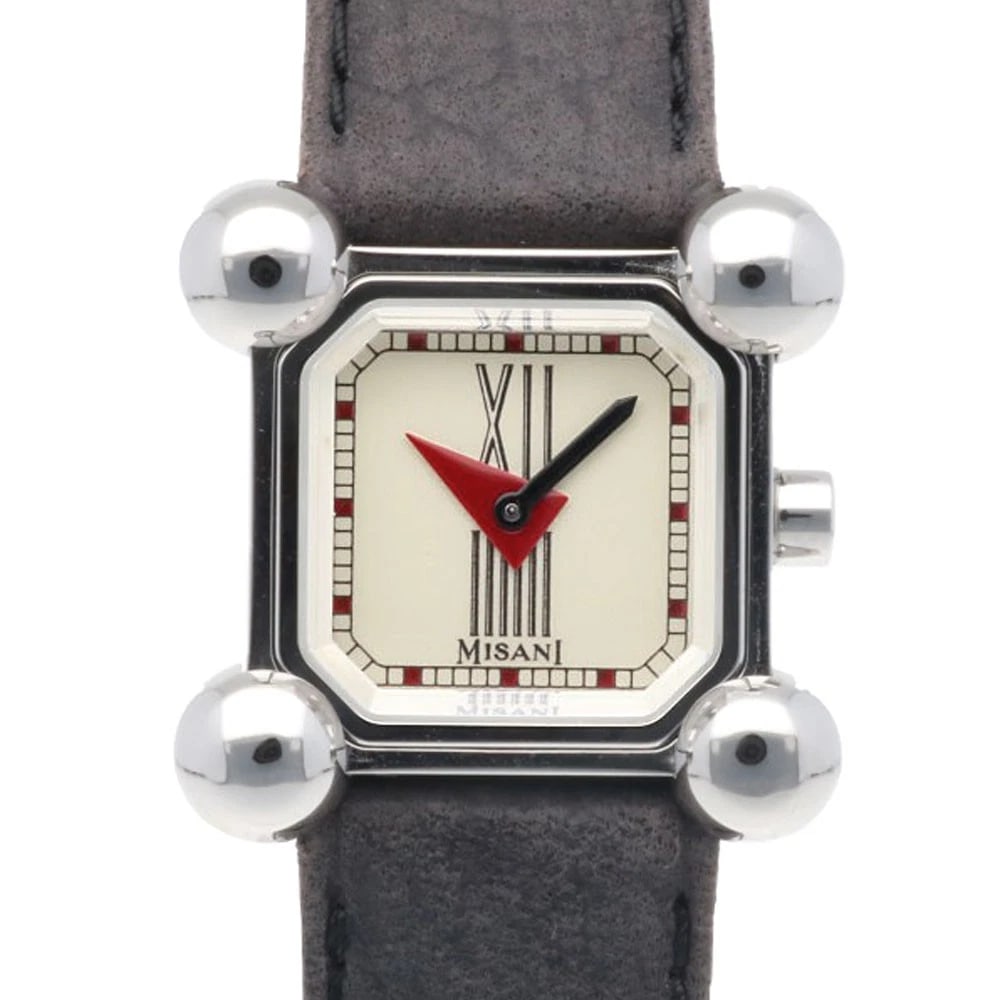 MISANI HERMITAGE WATCHES STAINLESS STEEL WATCH: MISANI Hermitage Watches Stainless Steel Watch Brand: MISANI Type/Style: Wristwatch Material: Case : Stainless Steel Band : leather Color: Silver / black x Ivory Size: Case:W1.0inch x H1.0inch/ W25.0m