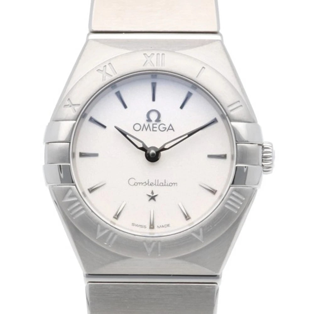 OMEGA CONSTELLATION WATCHES STAINLESS STEEL WATCH: OMEGA Constellation Watches Stainless Steel Watch Brand: OMEGA Type/Style: Wristwatch Material: Stainless Steel Color: Silver Size: Case Diameter:25.5mm Band Length:6.5inch / 16.5cm Accessories: N
