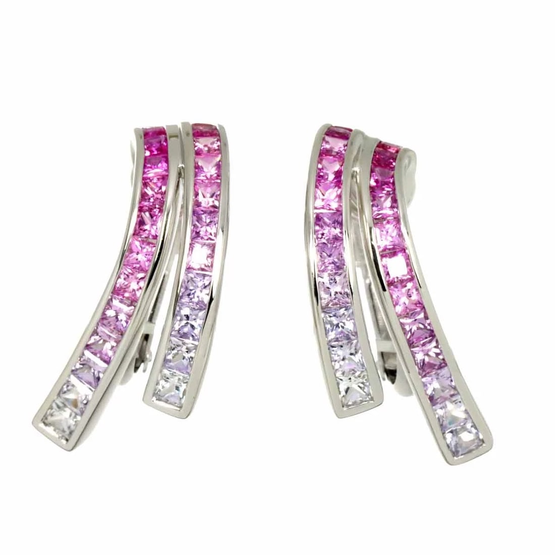 JEUNET SAPPHIRE EARRINGS CLIP ON: Jeunet Sapphire Earrings Clip on Brand: Jeunet Type/Style: Earrings Material: 750 585 White Gold, Main Stone Sapphire Color: White Gold Size: W9 x H23.5 mm Accessories: None Accessories Notice: When