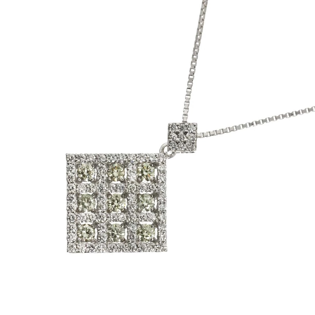DIAMOND NECKLACE WHITE GOLD 750: Diamond Necklace White Gold 750 Brand: Unbranded Type/Style: Necklace Material: 750 White Gold, Color: White Gold Size: internal circumference of the chain:17.7inch(Adjustable) Top Charm(max):W 18.5x