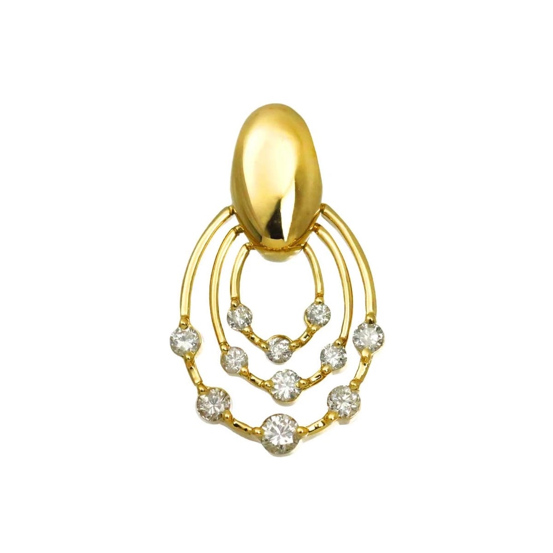 DIAMOND PENDANT YELLOW GOLD 750: Diamond Pendant Yellow Gold 750 Brand: Unbranded Type/Style: Pendant Material: 750 Yellow Gold, Main Stone Natural Color: Yellow Gold Size: W 15 x H 24.7mm Thickness:3.5mm bail:(inside dimension) W