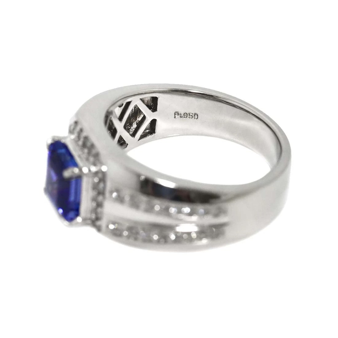 TANZANITE DIAMOND RING PLATINUM - 4