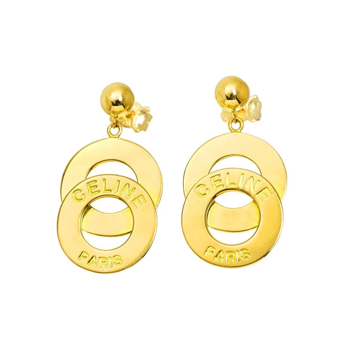 CELINE CIRCLE EARRINGS PIERCED - 2