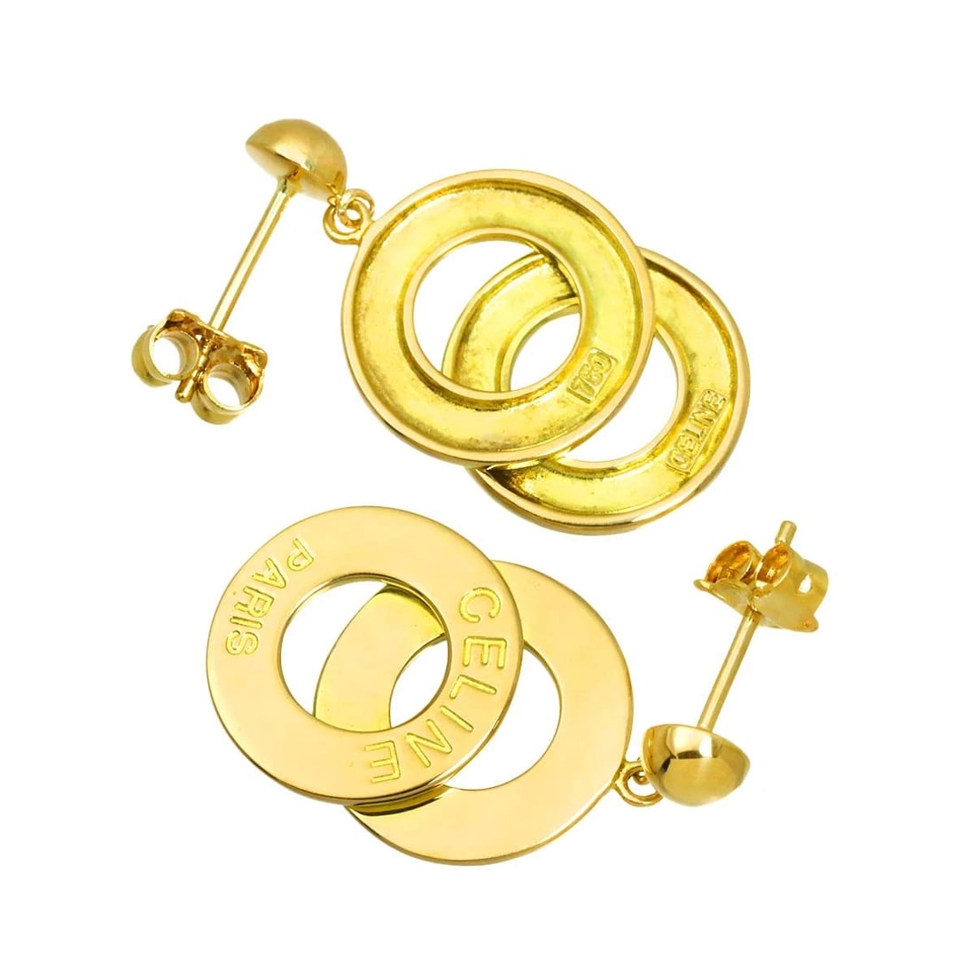 CELINE CIRCLE EARRINGS PIERCED - 3