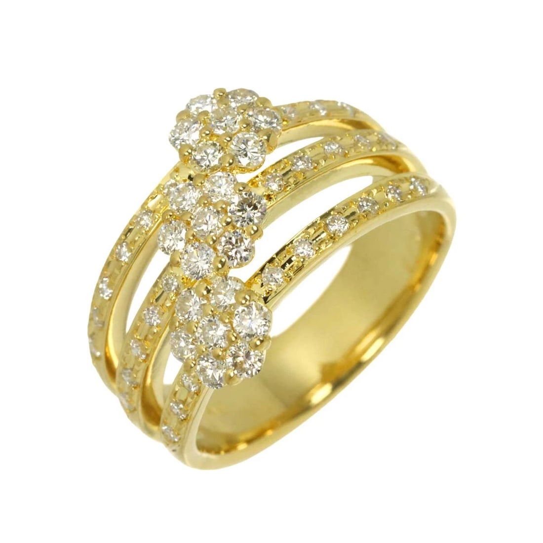 DIAMOND RING YG 750: Diamond Ring YG 750 Brand: Unbranded Type/Style: Ring Material: 750 Yellow Gold, Color: Gold Size: 6(US) Accessories: None Accessories Notice: When purchasing pre-owned goods, please refer to the