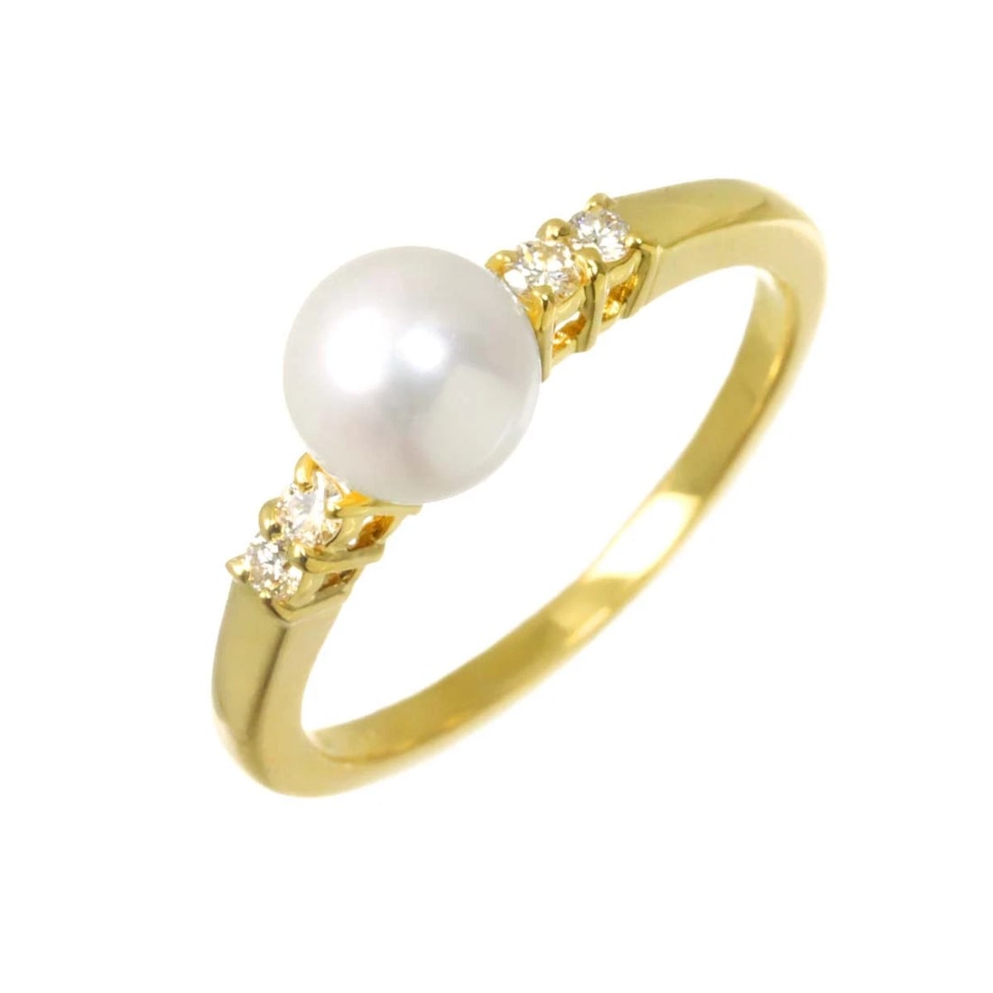 MIKIMOTO AKOYA PEARL DIAMOND RING: MIKIMOTO Akoya Pearl Diamond Ring Brand: MIKIMOTO Type/Style: Ring Material: 750 Yellow Gold, Color: Yellow Gold Size: 4.5(US) Accessories: None Accessories Notice: When purchasing pre-own